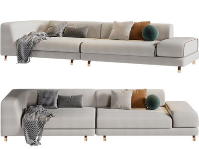 现代多人沙发3d模型 现代多人沙发