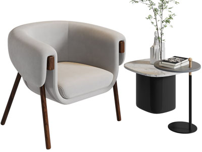 现代休闲椅子、边几