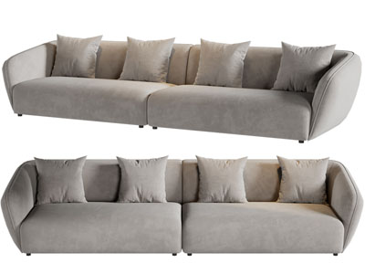 现代多人沙发3d模型 现代多人沙发