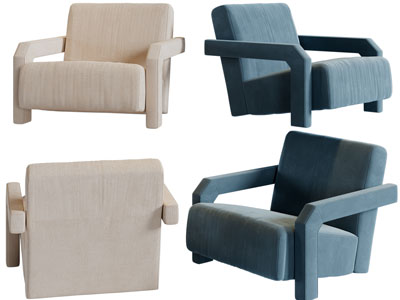 现代休闲单人沙发3d模型 现代休闲单人沙发