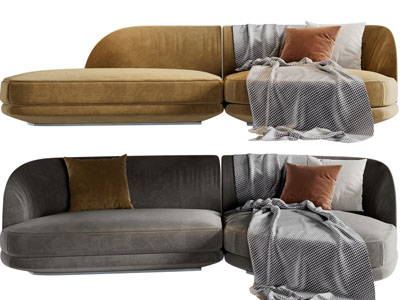 现代转角多人沙发3d模型 现代转角多人沙发