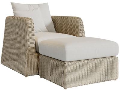 东南亚藤编单人沙发、脚踏3d模型 东南亚藤编单人沙发、脚踏