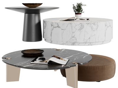 现代圆形茶几、坐墩