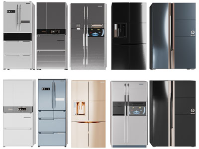 现代双扇平开门电冰箱