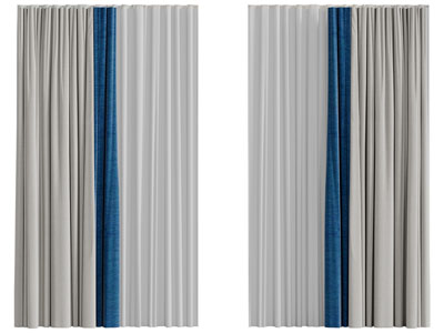 现代窗帘窗纱3d模型 现代窗帘窗纱