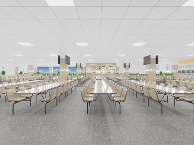 现代饭店食堂就餐区