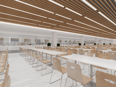 现代饭店食堂就餐区