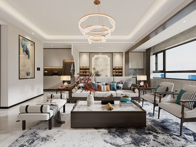 新中式客厅餐厅