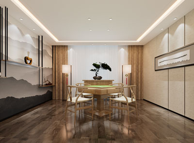 新中式麻将桌棋牌室