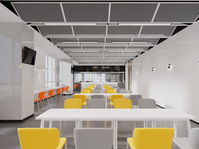 工业loft饭店食堂就餐区