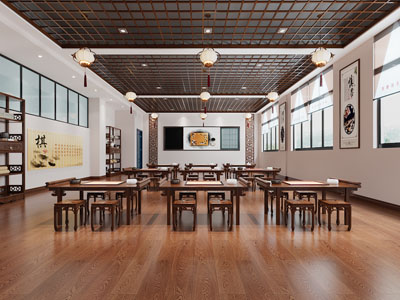 中式棋牌室、娱乐室