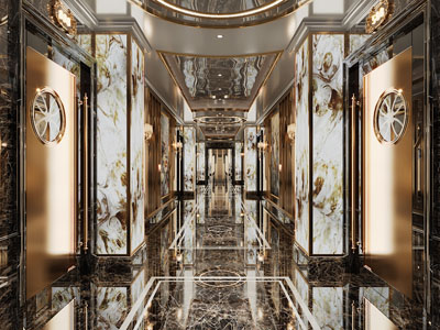 后现代酒店过道