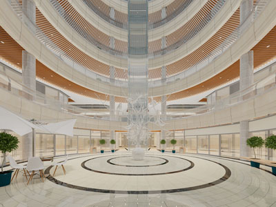 现代商场中庭3d模型 现代商场中庭