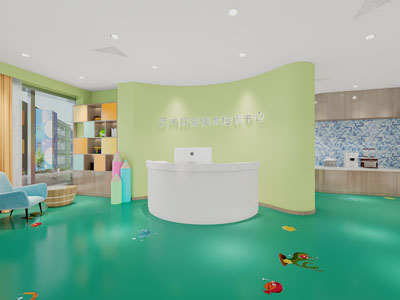 现代培训机构大堂前台接待区