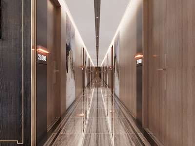 现代酒店过道