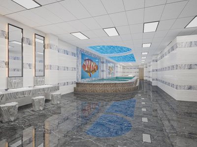 现代洗浴中心3d模型 现代洗浴中心