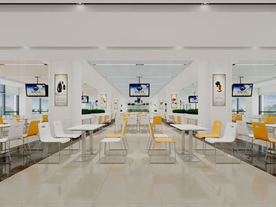 现代饭店食堂就餐区