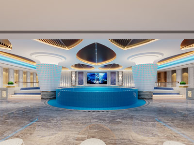 后现代洗浴中心3d模型 后现代洗浴中心