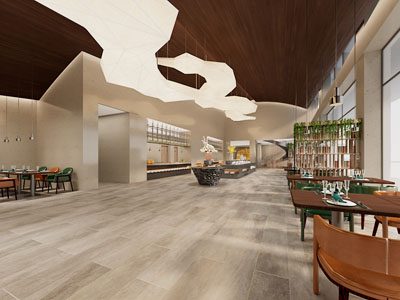 新中式饭店餐馆就餐区