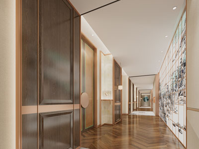 新中式酒店过道