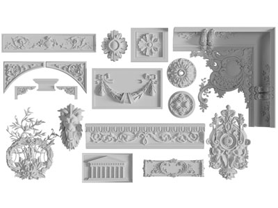 法式雕花装饰构件、角线