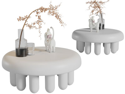 侘寂风圆形茶几