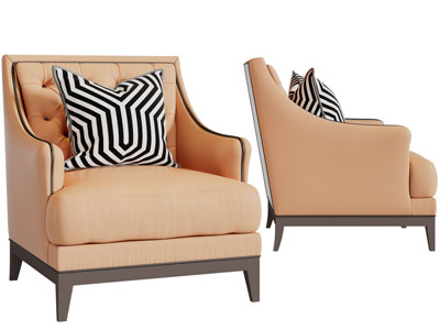 欧式单人沙发3d模型 欧式单人沙发