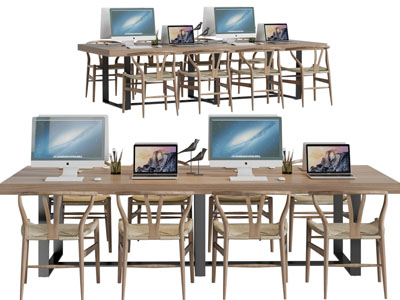 新中式实木办公桌椅组合