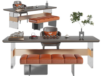 新中式茶桌椅组合