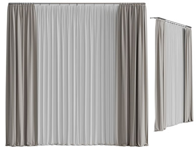 现代布艺窗纱窗帘3d模型 现代布艺窗纱窗帘