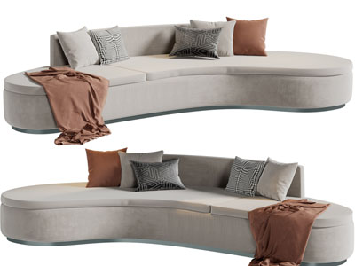 现代弧形多人沙发3d模型 现代弧形多人沙发