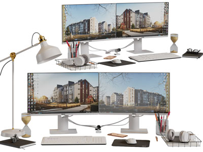 现代液晶显示屏电脑、台灯