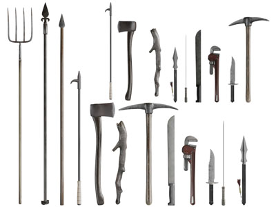 现代刀、叉、茅武器3d模型 现代刀、叉、茅武器