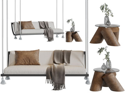 现代吊椅、边几