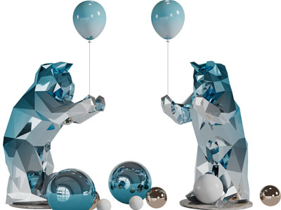 现代几何雕塑桌面摆件