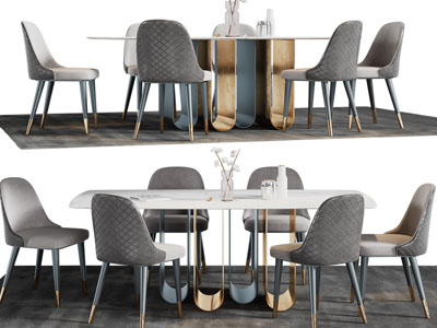 现代轻奢餐桌椅组合