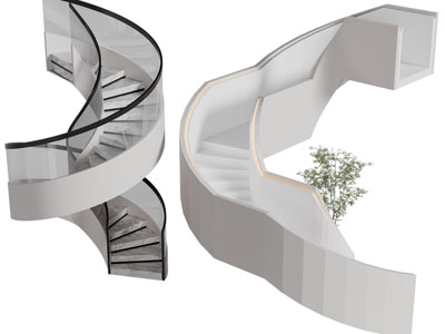 现代旋转楼梯3d模型 现代旋转楼梯