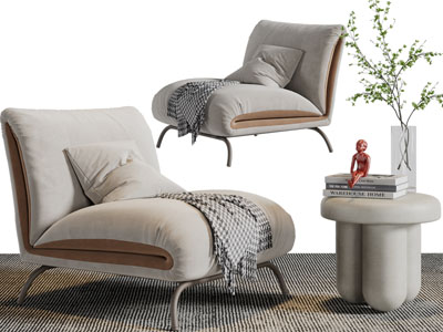 现代休闲单人沙发3d模型 现代休闲单人沙发