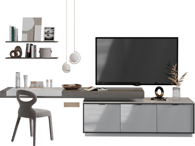 现代电视柜、书桌椅组合