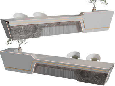 新中式前台接待台