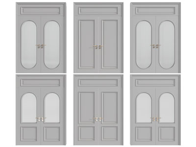 简欧双扇平开门