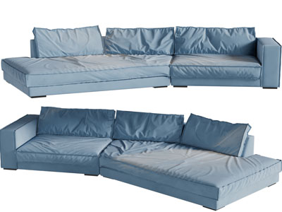 现代弧形多人沙发3d模型 现代弧形多人沙发