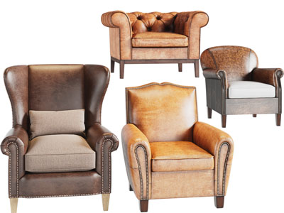 美式单人沙发3d模型 美式单人沙发