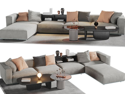 现代布艺转角多人沙发3d模型 现代布艺转角多人沙发