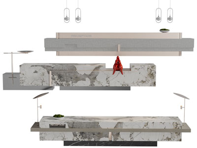 新中式前台接待台