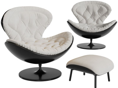 现代休闲椅子、脚踏