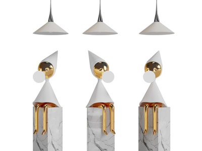 现代吹泡泡的孩子雕塑摆件