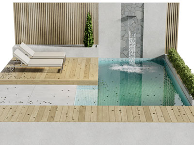 现代庭院游泳池