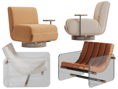 现代单人沙发3d模型 现代单人沙发