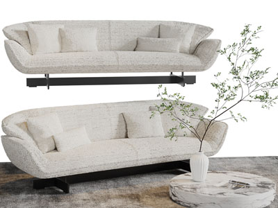 现代布艺多人沙发3d模型 现代布艺多人沙发